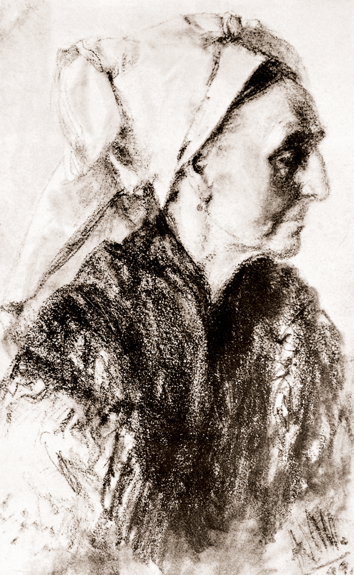  Adolpyh Von Menzel —— 老妪侧面像